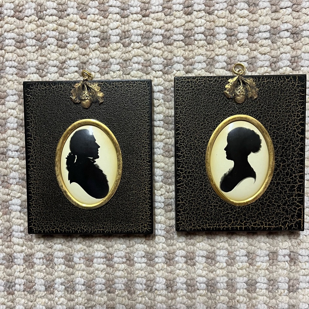 Black and Gold Picture Frames with Silhouette Art